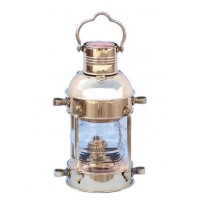 12" Solid Brass Anchor Oil Lantern